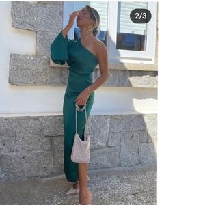 Zara Satin effect Asymmetric dress